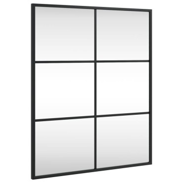 vidaXL Καθρέφτης Ορθογώνιος Μαύρος 50 x 60 εκ. από Σίδερο