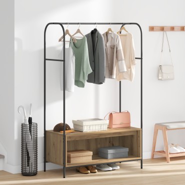 vidaXL Ράφι Ρούχων Καφέ δρυς 100 x 44 x 160 εκ Επεξεργασμένο Ξύλο