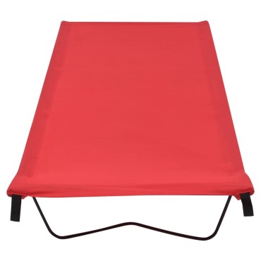 vidaXL Κρεβάτια Κάμπινγκ 2τεμ Κόκκινα 180x60x19εκ Ύφασ. Oxford/Ατσάλι