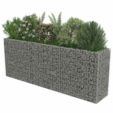 vidaXL Συρματοκιβώτιο-Γλάστρα Υπερυψωμένη 270x50x100 εκ. Γαλβ. Χάλυβας