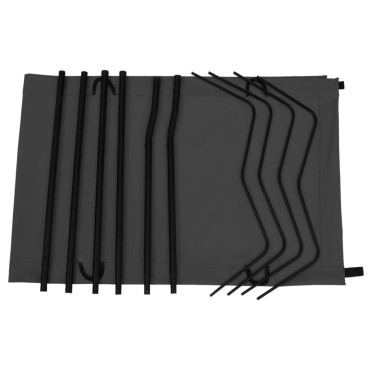 vidaXL Κρεβάτι Κάμπινγκ Μαύρο 180x60x19 εκ. Ύφασμα Oxford και Ατσάλι