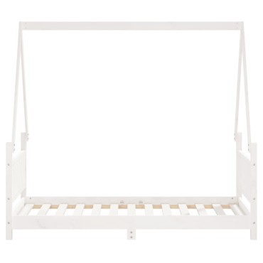 vidaXL Πλαίσιο Παιδικού Κρεβατιού Λευκό 80x160cm Μασίφ Ξύλο Πεύκου 1 τεμ. - Μονό