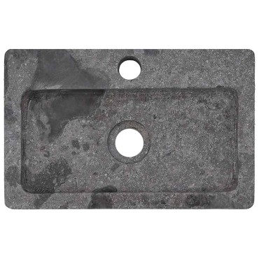 vidaXL Νιπτήρας Επιτοίχιος Γκρι 38 x 24 x 6,5 εκ. Μαρμάρινος