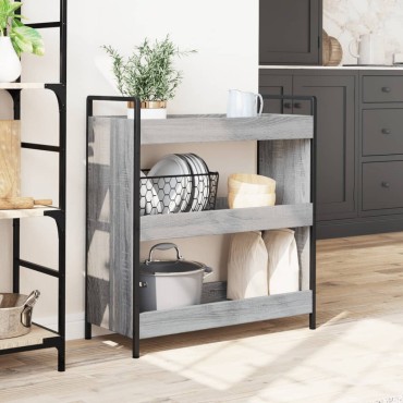 vidaXL Τρόλεϊ Κουζίνας Sonoma Γκρι 70x30x82cm από Επεξεργασμένο Ξύλο 1 τεμ.