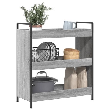 vidaXL Τρόλεϊ Κουζίνας Sonoma Γκρι 70x30x82cm από Επεξεργασμένο Ξύλο 1 τεμ.
