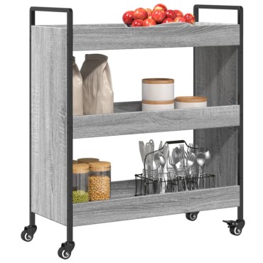 vidaXL Τρόλεϊ Κουζίνας Sonoma Γκρι 70x30x82cm από Επεξεργασμένο Ξύλο 1 τεμ.