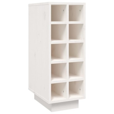 vidaXL Κάβα Κρασιών Λευκή 23x34x61cm από Μασίφ Ξύλο Πεύκου 1 τεμ.