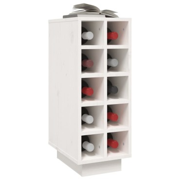vidaXL Κάβα Κρασιών Λευκή 23x34x61cm από Μασίφ Ξύλο Πεύκου 1 τεμ.