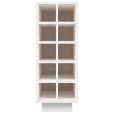 vidaXL Κάβα Κρασιών Λευκή 23x34x61cm από Μασίφ Ξύλο Πεύκου 1 τεμ.