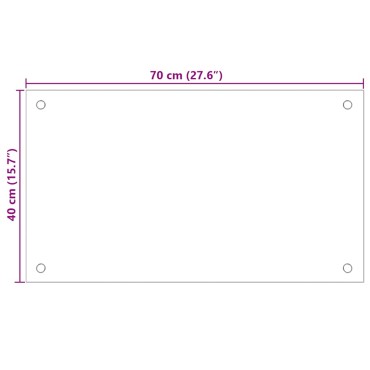 vidaXL Πλάτες Κουζίνας 2 τεμ. Λευκές 70 x 40 εκ. από Ψημένο Γυαλί