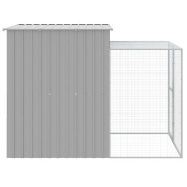 vidaXL Κλουβί για Κότες με Αυλή Αν. Γκρι 165x251x181εκ Γαλβαν. Χάλυβας