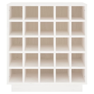 vidaXL Κάβα Κρασιών Λευκή 55,5x34x61cm από Μασίφ Ξύλο Πεύκου 1 τεμ.