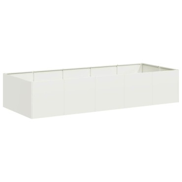 vidaXL Ζαρντινιέρα Λευκή 200x80x40 εκ. από Χάλυβα