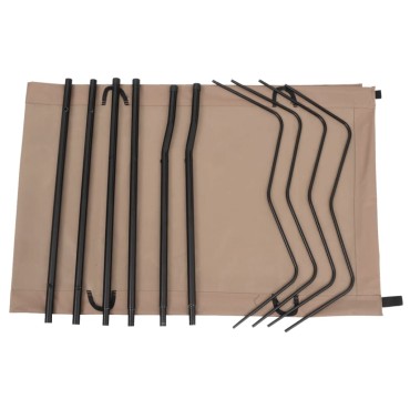 vidaXL Κρεβάτι Κάμπινγκ Χρώμα Taupe 180x60x19εκ. Ύφασμα Oxford/Ατσάλι