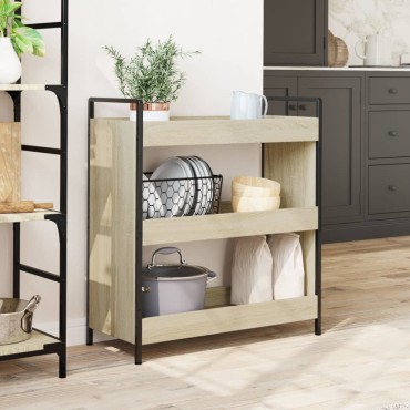 vidaXL Τρόλεϊ Κουζίνας Sonoma Δρυς 70x30x82cm από Επεξεργασμένο Ξύλο 1 τεμ.