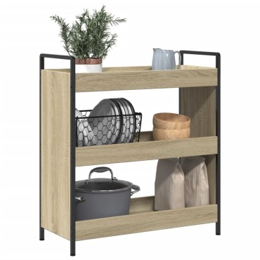 vidaXL Τρόλεϊ Κουζίνας Sonoma Δρυς 70x30x82cm από Επεξεργασμένο Ξύλο 1 τεμ.