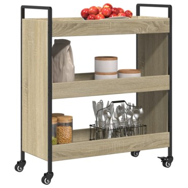 vidaXL Τρόλεϊ Κουζίνας Sonoma Δρυς 70x30x82cm από Επεξεργασμένο Ξύλο 1 τεμ.
