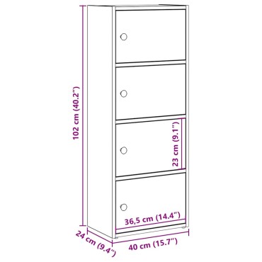 vidaXL Βιβλιοθήκη Sonoma Δρυς 40x24x102cm από Επεξεργασμένο Ξύλο 1 τεμ.