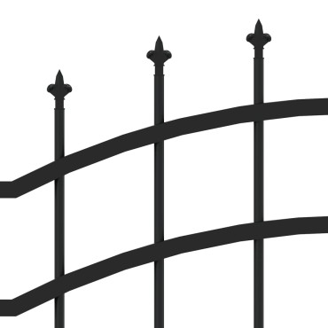 vidaXL Φράχτης Κήπου Woerden με Κορυφή Δόρυ Μαύρο 240x150cm Ατσάλινο