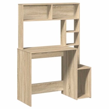 vidaXL Γραφείο με Ράφια Sonoma Δρυς 100x45x140cm Επεξεργασμένο Ξύλο 1 τεμ.