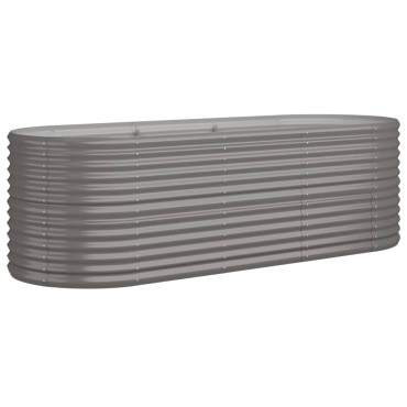 vidaXL Ζαρντινιέρα Γκρι 224x80x68 εκ. Γαλβανισμένος χάλυβας