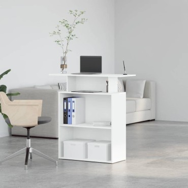 vidaXL Γραφείο Υποδοχής Λευκό 100x40x104cm από Τεχνητό Ξύλο 1 τεμ.