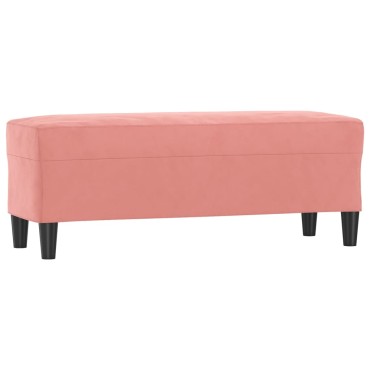 vidaXL Πάγκος Ροζ 100x35x41cm Βελούδινος 1 τεμ.