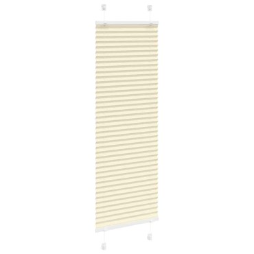vidaXL Πλισέ περσίδα Κρέμα 50x100 cm Πλάτος υφάσματος 49,4 cm