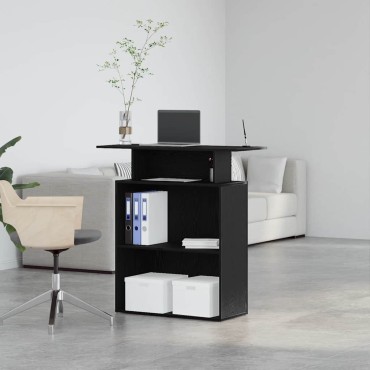 vidaXL Γραφείο Υποδοχής Μαύρο 100x40x104cm από Τεχνητό Ξύλο 1 τεμ.