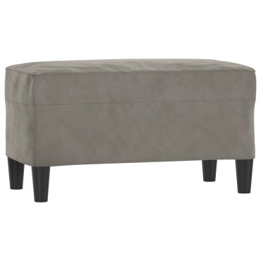 vidaXL Πάγκος Ανοιχτό Γκρι 70x35x41cm Βελούδινος 1 τεμ.
