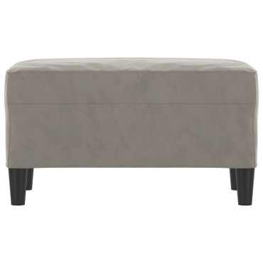 vidaXL Πάγκος Ανοιχτό Γκρι 70x35x41cm Βελούδινος 1 τεμ.