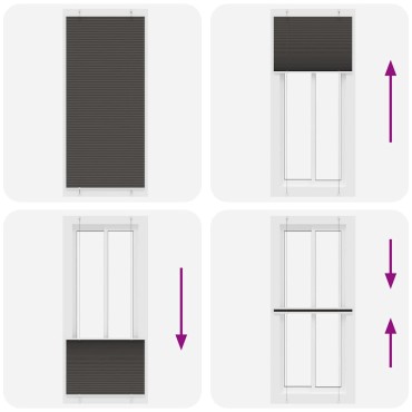 vidaXL Πλισέ περσίδα Μαύρο 95x200 cm Πλάτος υφάσματος 94,4 cm