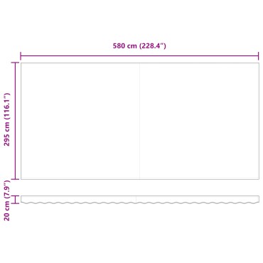 vidaXL Αναδιπλούμενη τέντα Πολύχρωμο 600 x 300 εκ Ύφασμα και αλουμίνιο