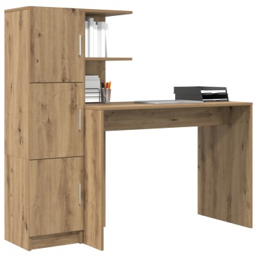 vidaXL Γραφείο Artisan Oak 133.5x50x124cm 2 τμχ. 1 τεμ.