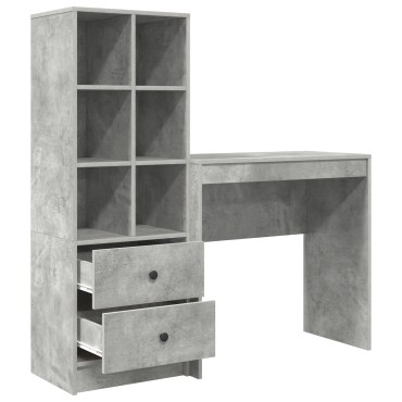 vidaXL Γραφείο Σκυρόδεμα Γκρι 125,5x40x127cm 2 τμχ. 1 τεμ.