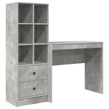 vidaXL Γραφείο Σκυρόδεμα Γκρι 135,5x40x127cm 2 τμχ. 1 τεμ.