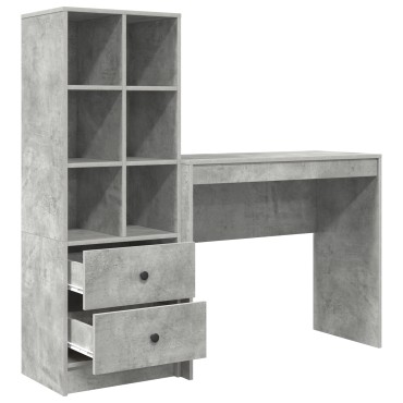 vidaXL Γραφείο Σκυρόδεμα Γκρι 135,5x40x127cm 2 τμχ. 1 τεμ.