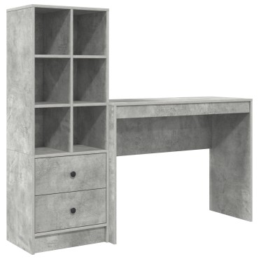 vidaXL Γραφείο Σκυρόδεμα Γκρι 145,5x40x127cm 2 τμχ. 1 τεμ.