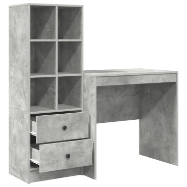 vidaXL Γραφείο Σκυρόδεμα Γκρι 125,5x50x127cm 2 τμχ. 1 τεμ.