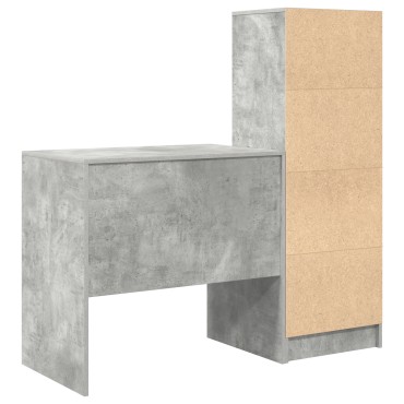 vidaXL Γραφείο Σκυρόδεμα Γκρι 125,5x50x127cm 2 τμχ. 1 τεμ.