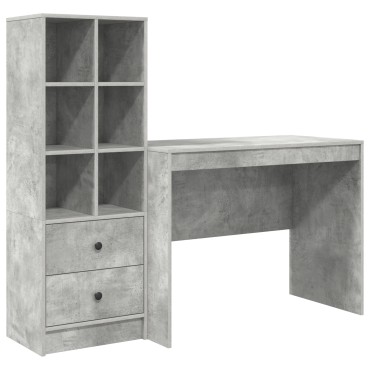 vidaXL Γραφείο Σκυρόδεμα Γκρι 145.5x50x127cm 2 τμχ. 1 τεμ.