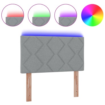 vidaXL LED κεφαλάρι Ανοιχτό γκρι ύφασμα 90x7x88cm