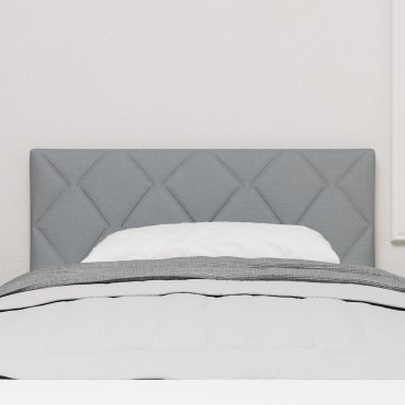 vidaXL LED κεφαλάρι Ανοιχτό γκρι ύφασμα 90x7x88cm