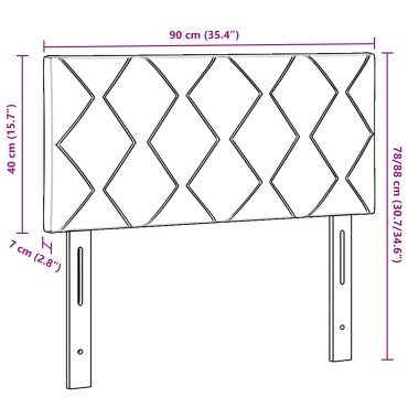 vidaXL LED κεφαλάρι Ανοιχτό γκρι ύφασμα 90x7x88cm