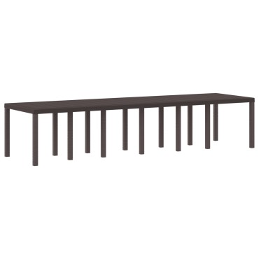 vidaXL Τραπέζι Κήπου Καφέ 350x100x74cm συνθετικό ρατάν 1 τεμ.