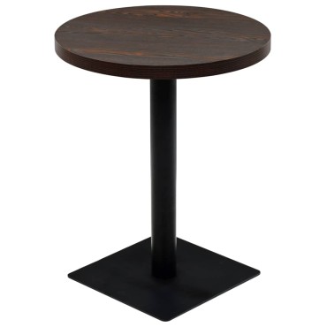 vidaXL Τραπέζι Bistro Στρογγυλό Σκούρο Σταχτί 60x75cm MDF / Ατσάλι 1 τεμ.