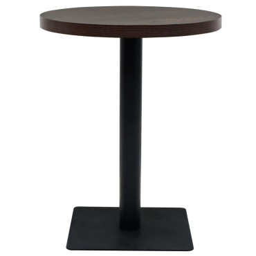 vidaXL Τραπέζι Bistro Στρογγυλό Σκούρο Σταχτί 60x75cm MDF / Ατσάλι 1 τεμ.