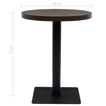 vidaXL Τραπέζι Bistro Στρογγυλό Σκούρο Σταχτί 60x75cm MDF / Ατσάλι 1 τεμ.