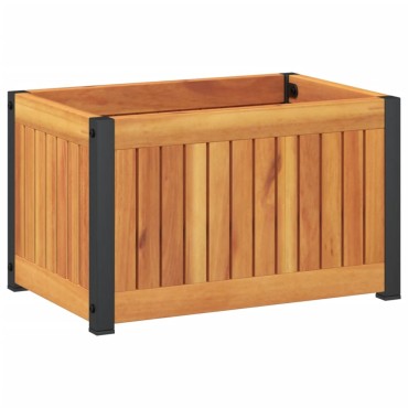 vidaXL Ζαρντινιέρα Κήπου 45 x 30 x 27,5 εκ. Μασίφ Ξύλο Ακακίας/Ατσάλι
