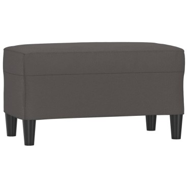 vidaXL Πάγκος Γκρι 70x35x41cm από Συνθετικό Δέρμα 1 τεμ.